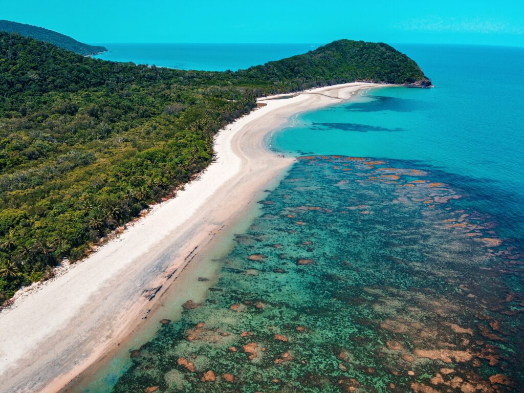 The Daintree Rainforest and the Great Barrier Reef come together at Cape Tribulation. It's the only place in the world where two UNESCO World Heritage sites meet.